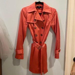 Coral trench coat